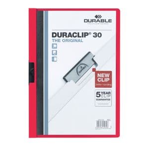 Picture 2 of Klemmap Durable Duraclip A4 3mm 30 vellen rood