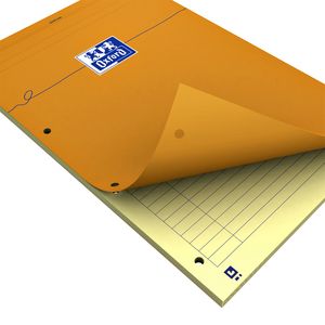 Picture 1 of Cursusblok Oxford Orange Notepad A4+ lijn 4-gaats 160 pagina's 80gr oranje
