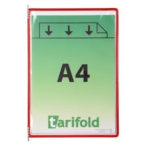 Picture 2 of Zichtpaneel Tarifold A4 verticaal rood 10 stuks