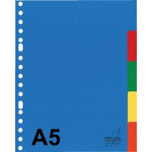 Picture 2 of Tabbladen Kangaro A5 17-gaats A505M 5-delig assorti PP