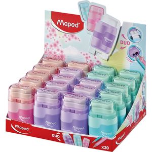 Picture 1 of Puntenslijper Maped Connect 2gaats met gum display á 20 stuks pastel assorti