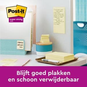 Picture 6 of Memoblok 3M Post-it 654-SSCY Super Sticky 76x76mm geel voordeelpak