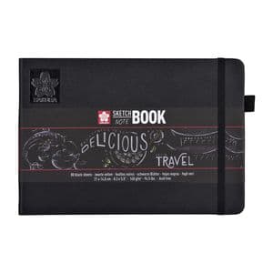 Picture 1 of Schetsboek Sakura 80 zwarte vellen 140gr 210x148mm zwart