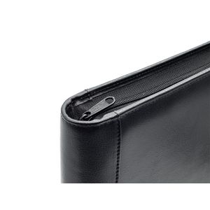 Picture 3 of Schrijfmap van der Spek A4 4-rings 25mm O-mechaniek + rits rundleer met nerf zwart