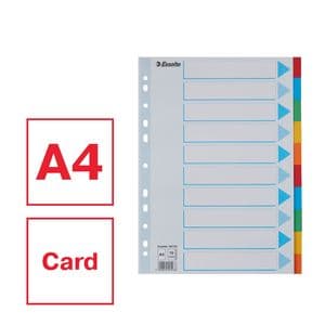 Picture 2 of Tabbladen Esselte Standaard A4 10-delig karton 11-rings met voorblad assorti