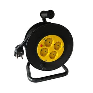 Picture 1 of Kabelhaspel BRASQ Pro 4 voudig 10 meter zwart