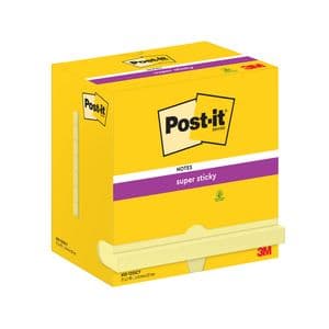 Picture 1 of Memoblok Post-it 655 Super Sticky 76x127mm Canary yellow 12 stuks