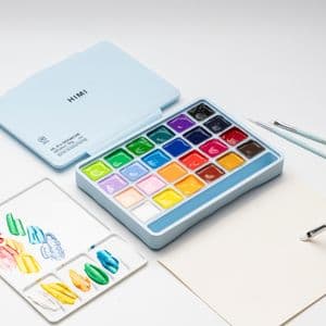 Picture 6 of Gouache HIMI 24 kleuren 30gr opbergbox ice blue