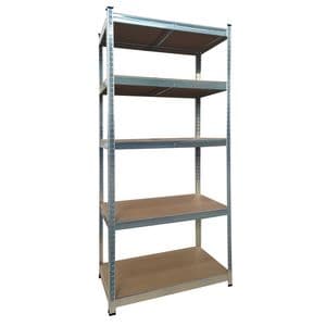 Picture 1 of Stellingkast BRASQ 5 borden 90x40x180cm SU175 max 875 KG zilver
