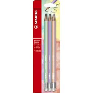 Picture 1 of Potlood STABILO Swano grafiet HB met gumtop pastel assorti 6 stuks