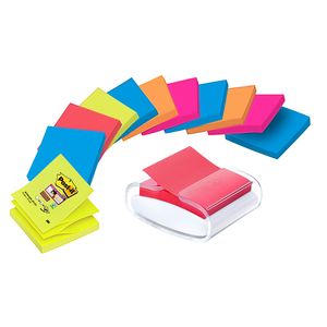 Picture 1 of Memoblokdispenser 3M tbv Post-it Z-Note 76x76mm transparant + 12 blok Z-notes
