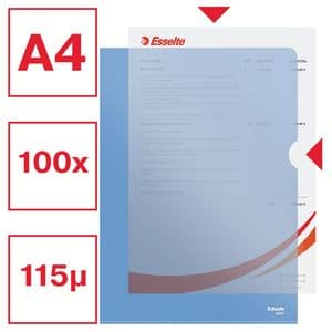 Picture 3 of Insteekmap L-model Esselte standaard A4 0.11mm PP blauw 100 stuks