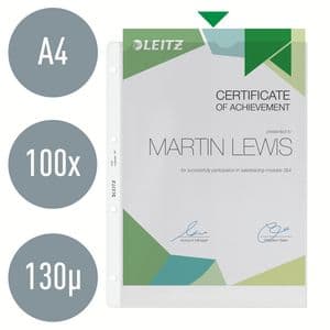 Picture 1 of Showtas Leitz Premium copy safe 0.13mm 4-gaats PP A4 transparant 100 stuks