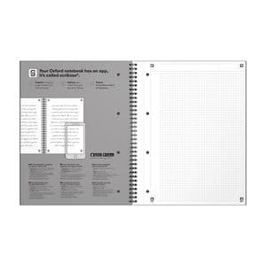 Picture 3 of Spiraalblok Oxford International Notebook A4+ ruit 5X5mm 160 pagina's zwart