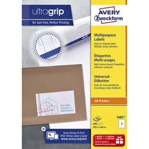 Picture 1 of Etiket Avery 3483 105x148mm A6 wit 400 stuks