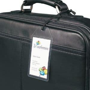 Picture 2 of Label bagage Djois 3L 11120 72x123mm met nylonkoord transparant 10 stuks