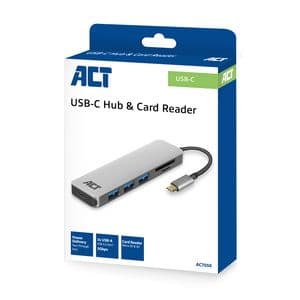 Picture 7 of Hub ACT USB-C 3.0, 3x USB-A cardreader PD p-through