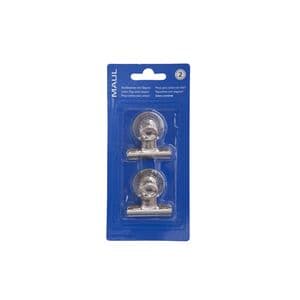 Picture 9 of Papierklem MAUL Bulldog met magneet 40mm zilver 2 stuks