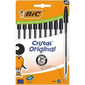 Picture 1 of Balpen Bic Cristal medium zwart blister à 10 stuks