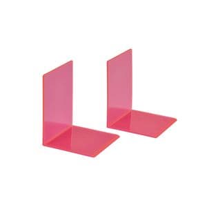 Picture 1 of Boekensteun MAUL 10x10x13cm acryl set 2 neon rood transparant