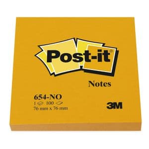 Picture 3 of Memoblok Post-it 654 76x76mm oranje 100 vel