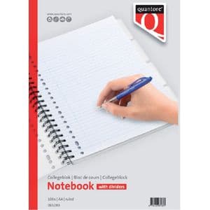 Picture 2 of Collegeblok Quantore A4 lijn 23-gaats 4 tabs 200 pagina's 70gr