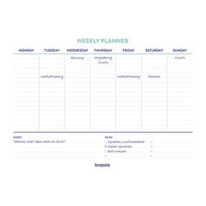 Picture 5 of Planner Brepols Weekly A4 7dagen/1pagina horizontaal assorti
