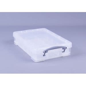 Picture 1 of Opbergbox Really Useful 4 liter inclusief vakkenverdeler 395x255x88mm transparant wit
