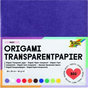 Picture 2 of Origami papier Folia 20x20cm transparant 42gr 500 vel in 10 kleuren