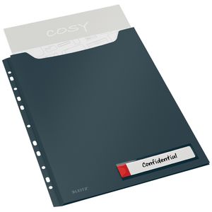 Picture 2 of Insteekmap U-model Leitz Cosy harmonica A4 met perforatiestrip PP grijs