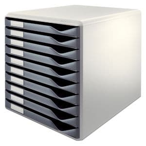 Picture 1 of Ladenblok Leitz A4 10 laden donkergrijs/wit