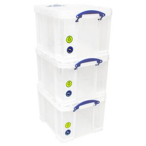Picture 1 of Opbergbox Really Useful 35 liter pak 3 dozen 480x390x310mm transparant wit