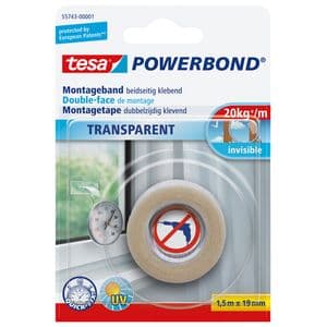 Picture 1 of Montagetape tesa® Powerbond dubbelzijdig 1,5mx19mm transparant