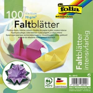 Picture 1 of Origami papier Folia 70gr 15x15cm 100 vel assorti kleuren