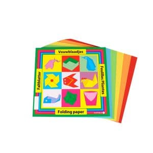 Picture 2 of Vouwblaadjes vierkant 12x12cm 65gram assorti 90 vel