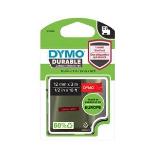 Picture 1 of Labeltape Dymo LabelManager D1 polyester 12mm wit op rood