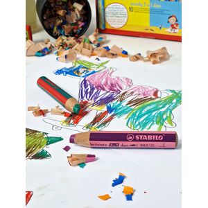 Picture 7 of Kleurpotloden STABILO 882 woody 3 in 1 duo inclusief puntenslijper assorti etui 5 à stuks