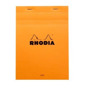 Picture 1 of Schrijfblok Rhodia A5 lijn 80 vel 80gr met kantlijn oranje