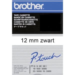 Picture 2 of Labeltape Brother P-touch TC-201 standaard 12mm zwart op wit