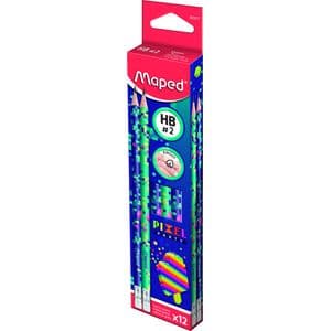 Picture 1 of Grafietpotlood Maped Pixel Party met gum set à 12 stuks assorti