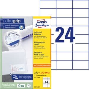 Picture 2 of Etiket Avery 3474-200 70x37mm wit 4800 stuks