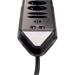 Picture 2 of Stekkerdoos Brennenstuhl bureau Estilo 4vdig incl 2 USB 2m zwart/zilver