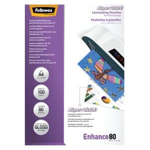 Picture 1 of Lamineerhoes Fellowes A4 Superquick 2x80micron 100 stuks