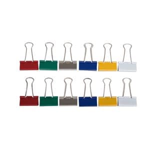 Picture 1 of Papierklem MAUL 213 Foldback 32mm capaciteit 13mm assorti 12 stuks