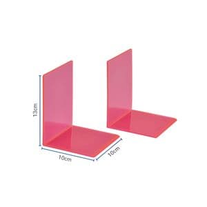 Picture 2 of Boekensteun MAUL 10x10x13cm acryl set 2 neon rood transparant