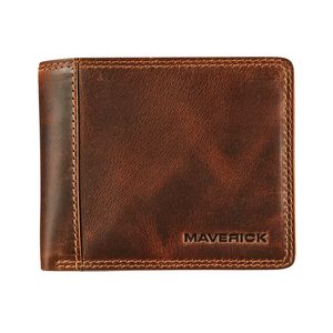 Picture 1 of Portemonee Maverick The Original compact met kleingeldvak RFID leer bruin