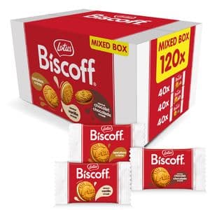 Picture 1 of Koekjes Lotus Biscoff sandwich mix doos 120 stuks