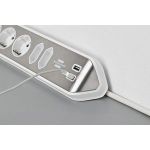 Picture 6 of Stekkerdoos Brennenstuhl bureau Estilo 6 voudig inclusief 2 USB 2m meter wit/zilver