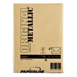 Picture 3 of Envelop Papicolor C6 114x162mm metallic goud pak à 6 stuks