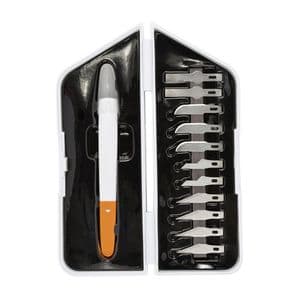 Picture 2 of Precisiemes Fiskars Medium Duty set à 12 mesbladen wit